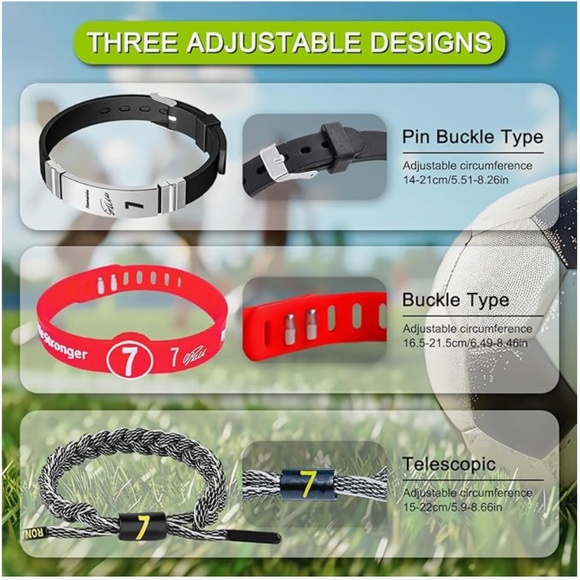 Collectors Ronaldo #7 Soccer Wristband Bracelet Dog Tag Necklace Gift Set Tin - Picture 3 of 3